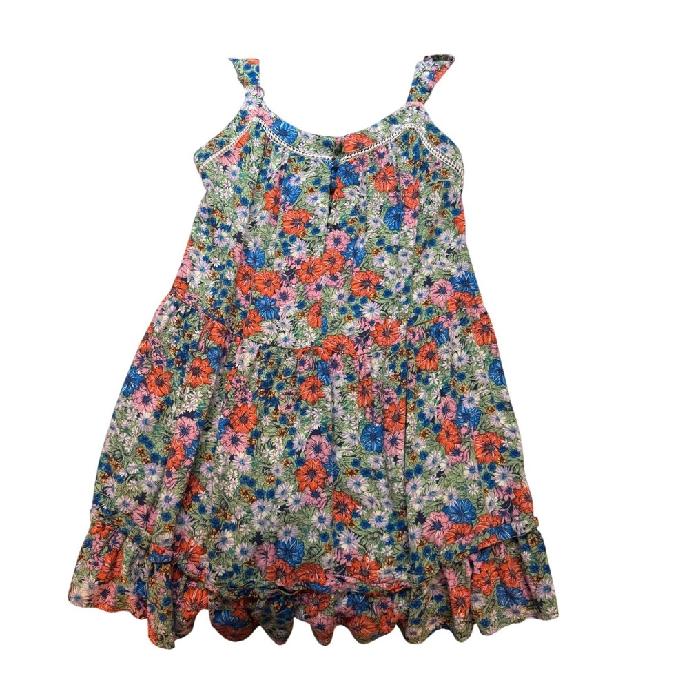 Wild Fable Floral Print Mini Dress Women's Size Medium Spaghetti Strap Ruffle - Picture 2 of 8